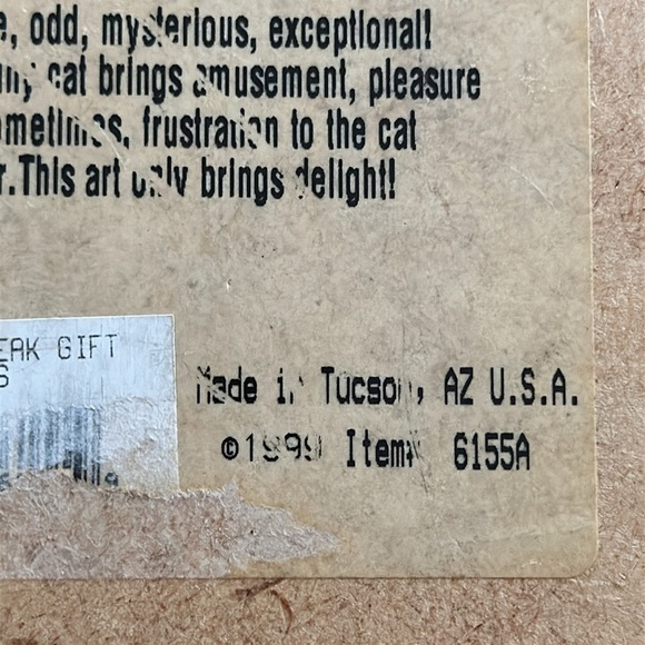 Earthtones Handglazed Vintage 1999 “Cat” Tile 6 X 6 Made in USA - Picture 3 of 8